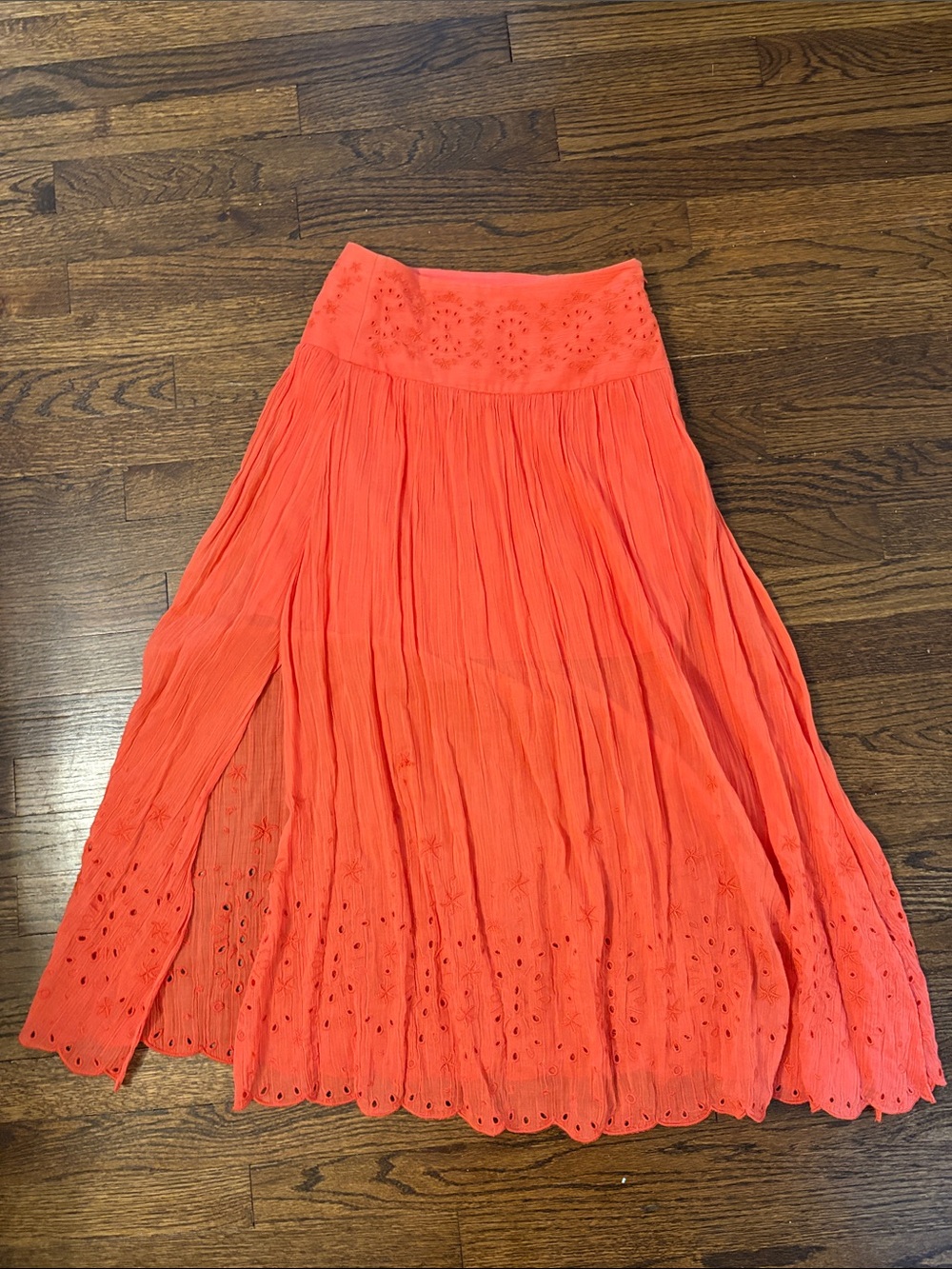 Miss Sixty Women's Coral Eyelet Maxi Skirt
